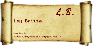 Lay Britta névjegykártya